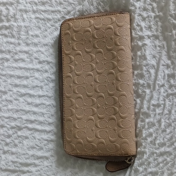 Coach Tan Embossed Women's Wallet - Picture 2 of 5